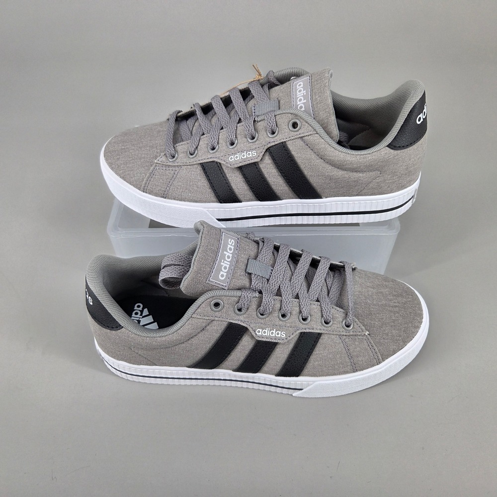 Adidas Daily 3.0 Sneakers Men 7 Grey Black Canvas Low Top Skate Shoes Streetwear